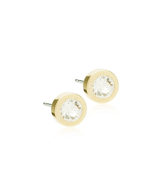 Gold Grand Bezel 8mm Earrings