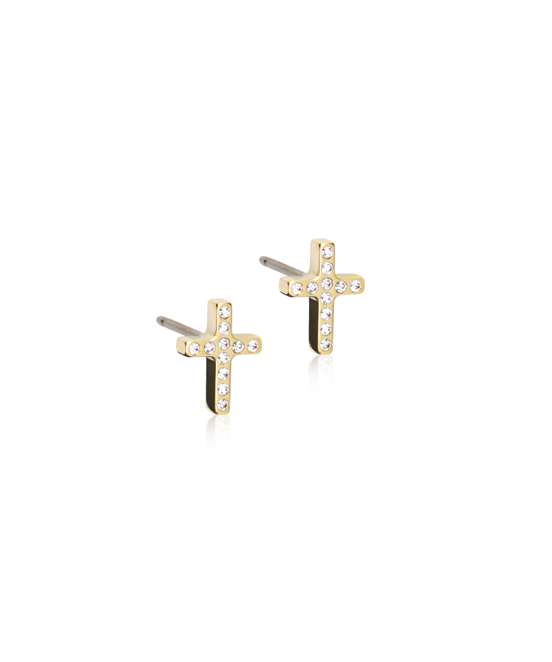 Gold Brilliance Cross 8mm