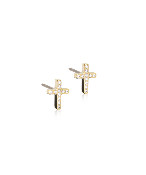 Gold Brilliance Cross 8mm