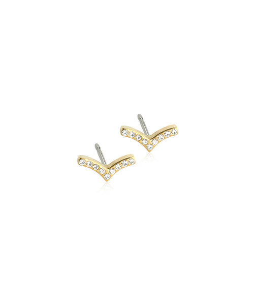 Gold Brilliance Wing 8mm Earrings