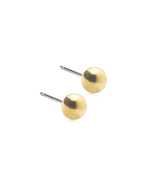 Gold Plain Ball Earrings (3-5mm)
