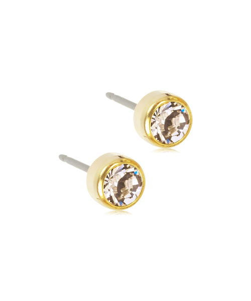 Gold Bezel Earrings (3-6mm)
