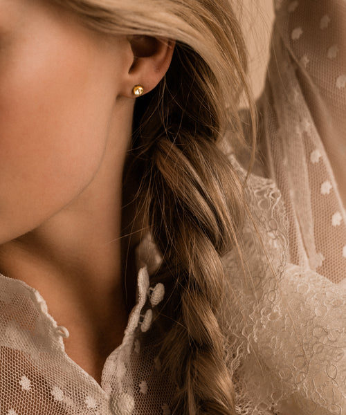 Hypoallergenic Gold Titanium Bezel 5mm Crystal Earrings