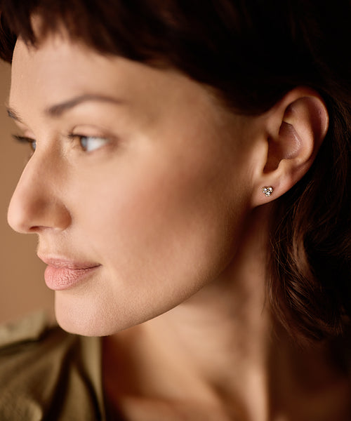 Gold Clover 6mm Earrings