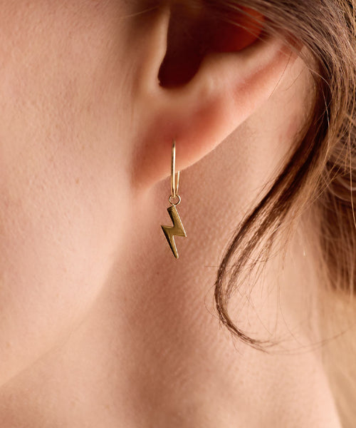 Gold Sleeper Flash Pendant 11mm Medical Titanium Sleeper Earrings