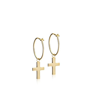 Gold Sleeper Pendant Cross 11mm