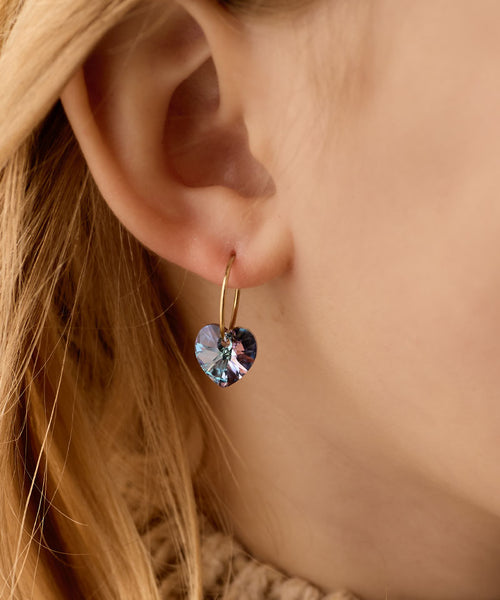 Gold Sleeper Heart 10mm Earrings