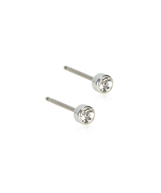 Silver Bezel Earrings (3-6mm)