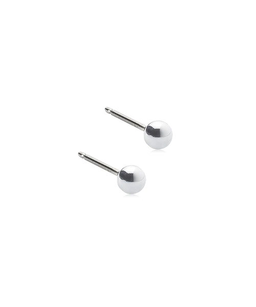 Silver Plain Ball Earrings (3-5mm)
