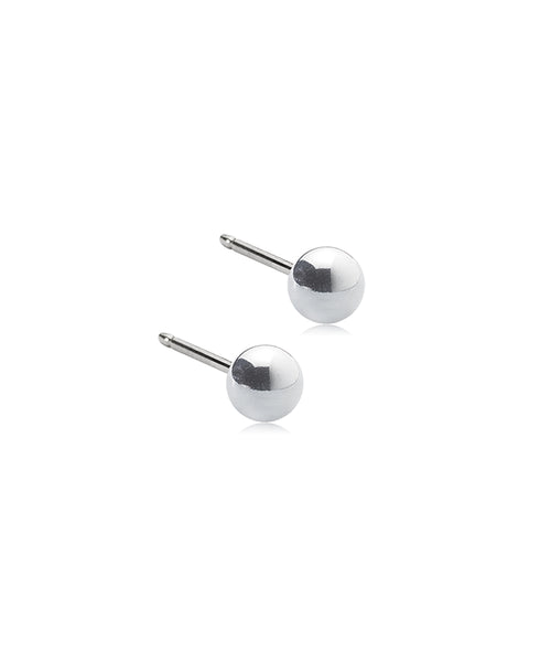 Silver Plain Ball Earrings (3-5mm)