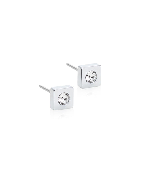 Silver Petite Square 7mm Earrings
