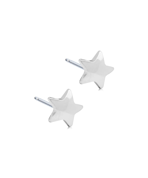 Silver Star Earrings (5-8mm)