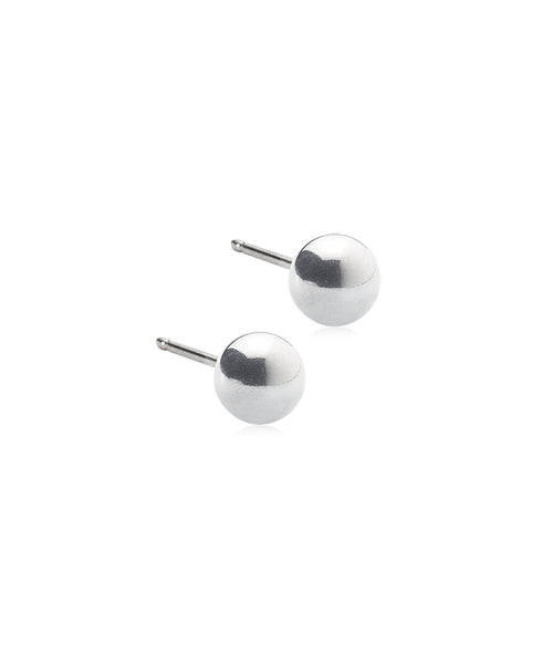 Silver Plain Ball Earrings (3-5mm)