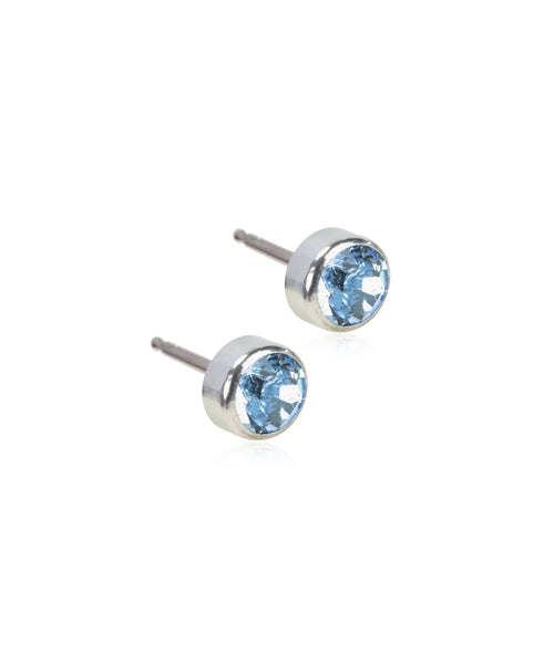 Silver Bezel Earrings (3-6mm)