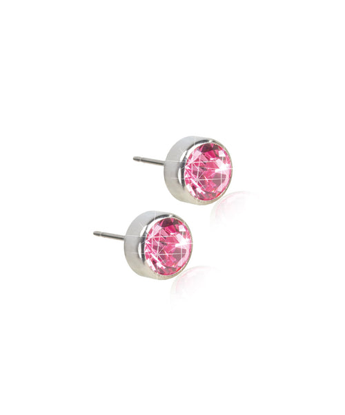 Silver Bezel Earrings (3-6mm)
