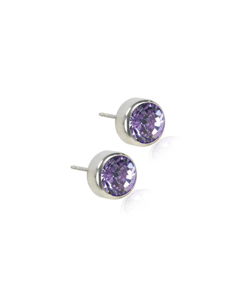 Silver Bezel Earrings (3-6mm)