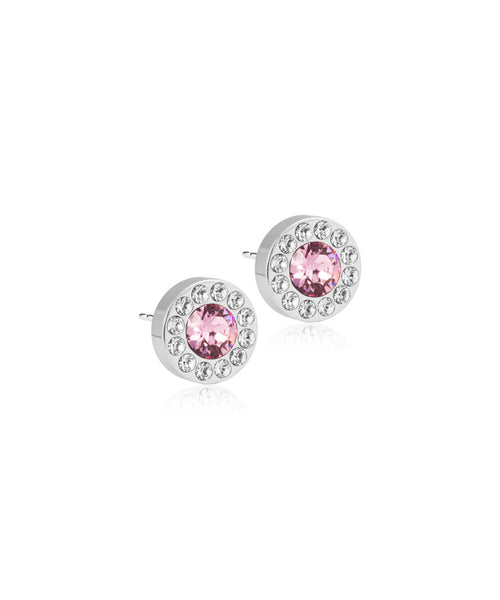 Silver Brilliance Halo 8mm Earrings