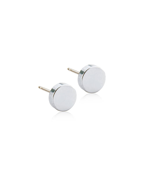 Silver Puck 8mm Earrings