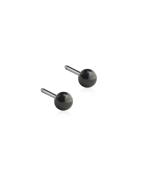 Black Ball Earrings (3-5mm)