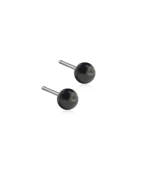 Black Ball Earrings (3-5mm)