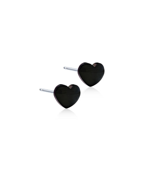 Black Heart 5mm Earrings