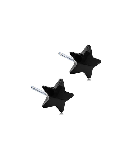Black Star 8mm Earrings