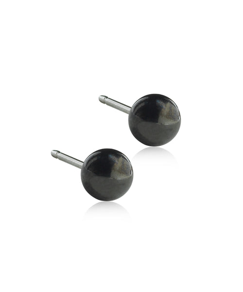 Black Ball Earrings (3-5mm)