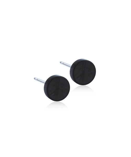 Black Puck 8mm Earrings