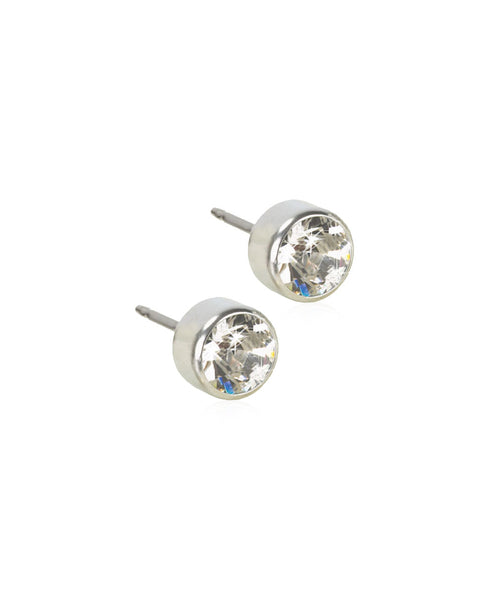 Silver Bezel Earrings (3-6mm)