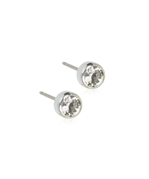 Silver Bezel Earrings (3-6mm)