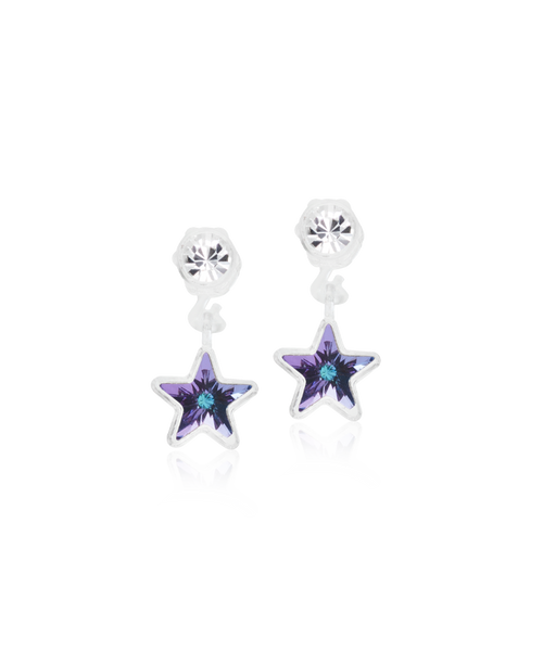 Dangle Star 6mm Medical Plastic Earrings