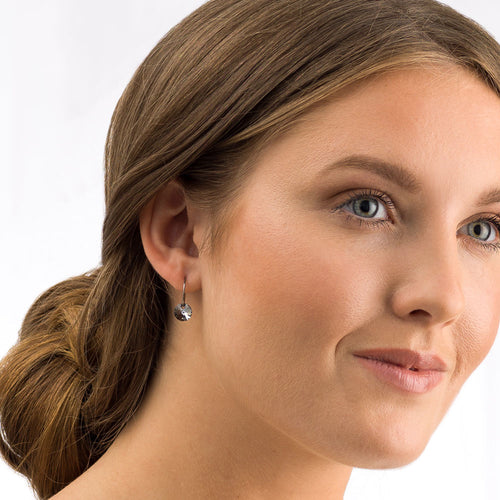 Blomdahl titanium 12mm sleeper with 8mm swarvoski round black diamond hypoallergenic adults earrings medical sensitive skin friendly nickel free