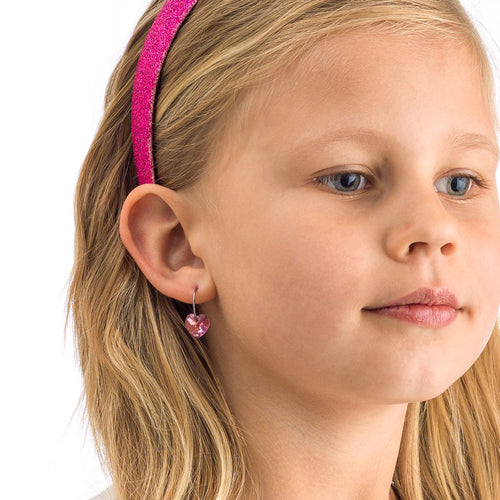 Blomdahl 10mm sleeper heart swarovski heart rose hypoallergenic earrings medical sensitive skin friendly nickel free