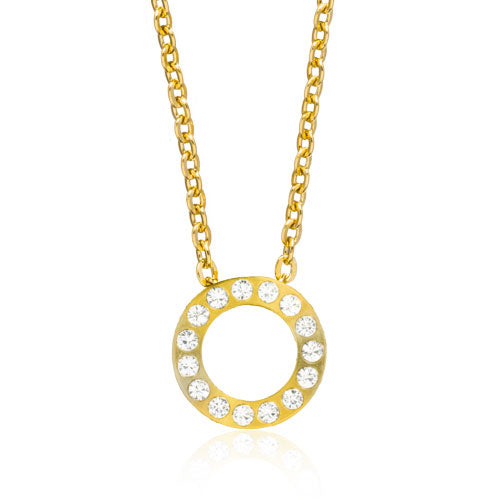 Blomdahl Gold Brilliance Puck Hollow Necklace in 10mm diameter