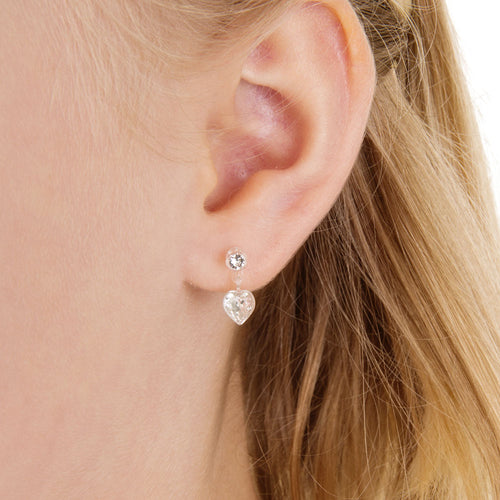 Blomdahl B 15 0103 2101E_ medical plastic Round Heart 4 6mm Crystal earrings swarovski nickel free hypoallergenic children medical sensitive skin friendly nickel free