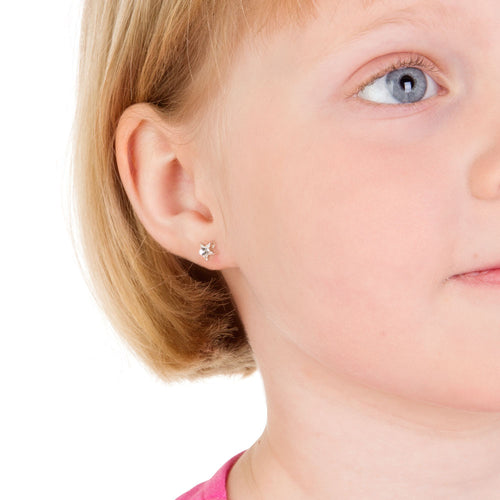 Blomdahl B 15 0108 01F_ medical plastic Star 6mm Crystal earrings swarovski nickel free hypoallergenic children medical sensitive skin friendly nickel free