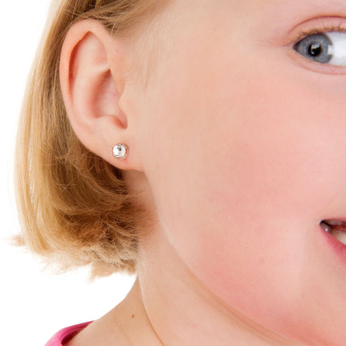 Blomdahl B 15 0109 01E_ medical plastic 6mm Crystal earrings swarovski nickel free hypoallergenic children medical sensitive skin friendly nickel free