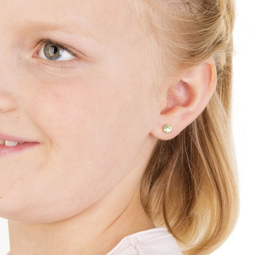 Blomdahl B 15 0109 16F_ medical plastic 6mm Peridot earrings swarovski nickel free hypoallergenic children medical sensitive skin friendly nickel free