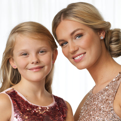 Blomdahl B 15 01125 03 E_ 15 01125 03 medical plastic Princess Rose earrings swarovski nickel free hypoallergenic children 9mm medical sensitive skin friendly nickel free