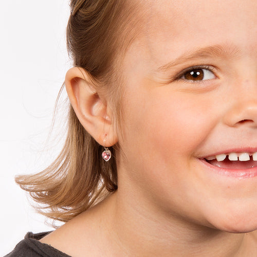Blomdahl B 15 0180 2124FE_ medical plastic fixed Heart Light Rose earrings swarovski nickel free hypoallergenic children medical sensitive skin friendly nickel free