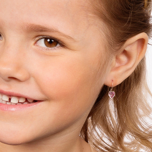 Blomdahl B 15 0180 2174F_ medical plastic fixed Heart Amethyst earrings swarovski nickel free hypoallergenic children medical sensitive skin friendly nickel free