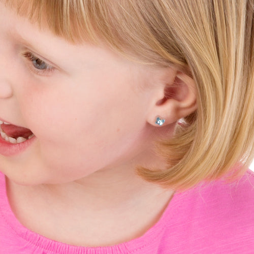 Blomdahl B 15 0199 05F_ medical plastic Baby Aquamarine Butterfly 5mm earrings swarovski nickel free hypoallergenic children medical sensitive skin friendly nickel free
