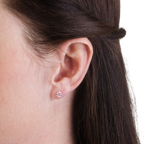 Blomdahl Light Rose Preciosa crystal ball 6mm titanium hypoallergenic adults children earrings
