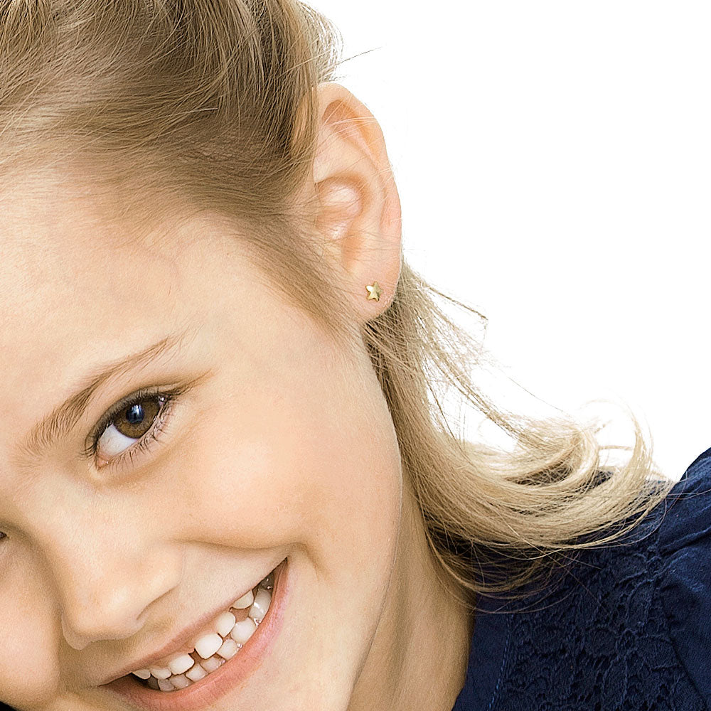 Blomdahl Gold Titanium Star 5mm childrens hypoallergenic earrings medical sensitive skin friendly nickel free