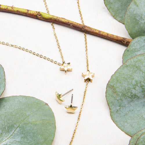 Blomdahl Gold Titanium Star 5mm hypoallergenic jewellery collection set medical sensitive skin friendly nickel free