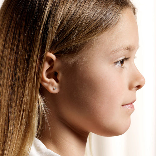 children silver titanium ball earrings for everyday wear