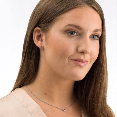 Blomdahl Silver Titanium 5mm Plain Ball Sphere adults hypoallergenic earrings medical sensitive skin friendly nickel free