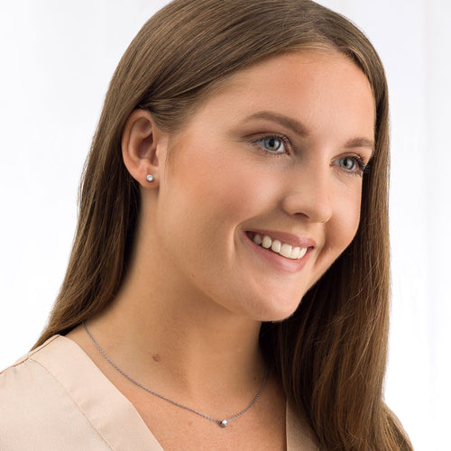 Blomdahl silver titanium 5mm Crystal Bezel Round hypoallergenic earrings with Swarovski crystal for adults and childrens medical sensitive skin friendly nickel free