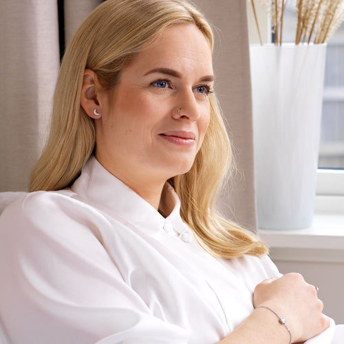 Add that celestial look with Blomdahl nose ring and crescent moon earrings medical sensitive skin friendly nickel free