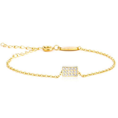 Adjustable Blomdahl Gold Brilliance Oblong Bracelet